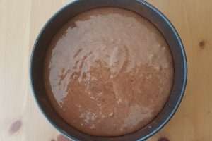 torta caprese pronta para assar