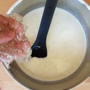 adicionando a gelatina
