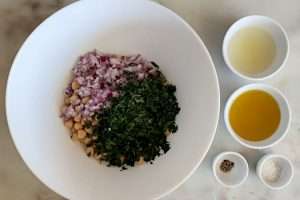 salada de grão-de-bico