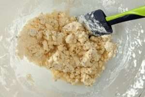 adicione o polvilho doce e o leite e misture bem