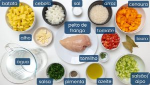 ingredientes da canja de galinha