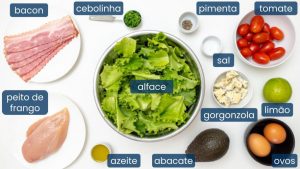 ingredientes da salada Cobb
