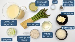 ingredientes do risoto de aspargos