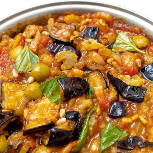receita de caponata ou antepasto de berinjela